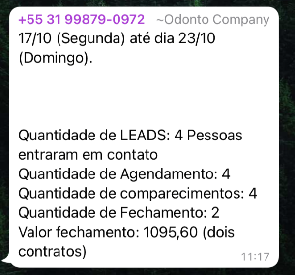Resultado real de clínica parceira 2